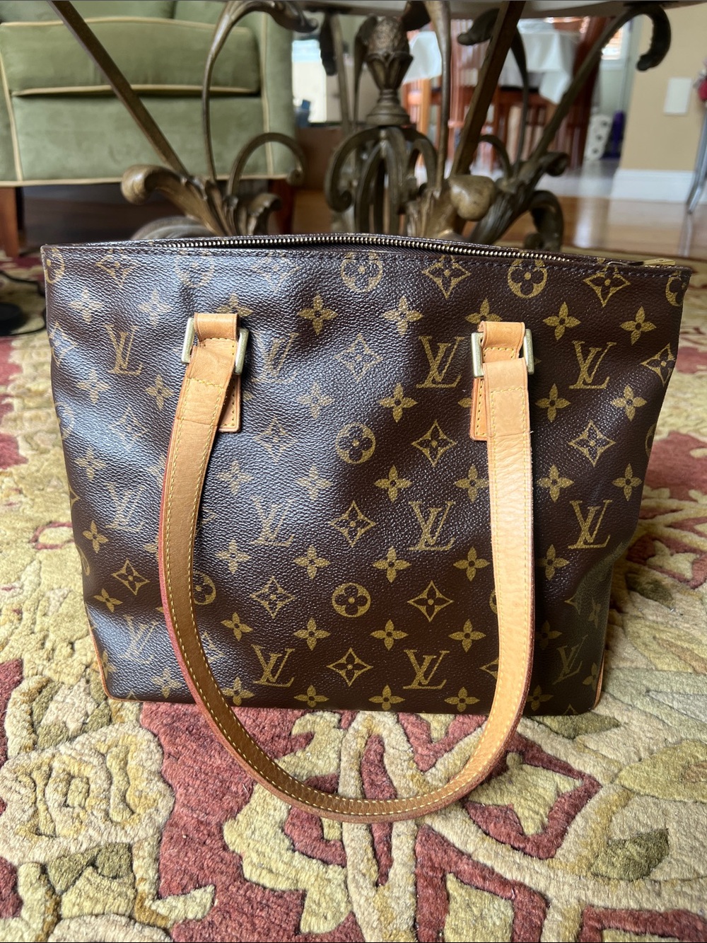 Louis Vuitton Cabas Piano MM Brown Monogram Canvas Shoulder Bag